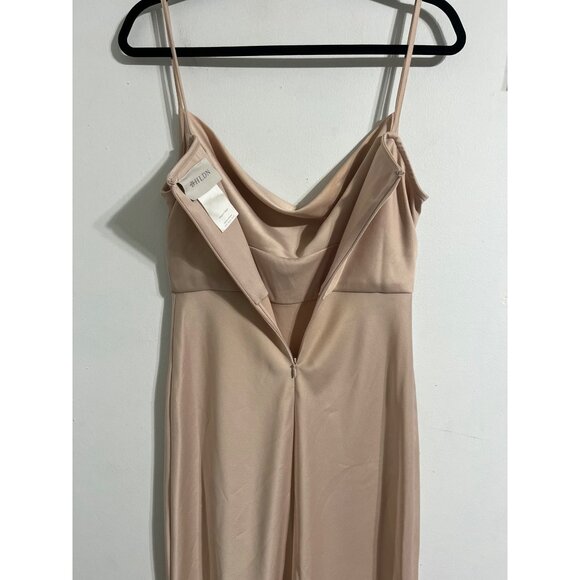BHLDN Cali Satin Cowl Neck Midi Dress Beige size US 6 - Picture 10 of 16